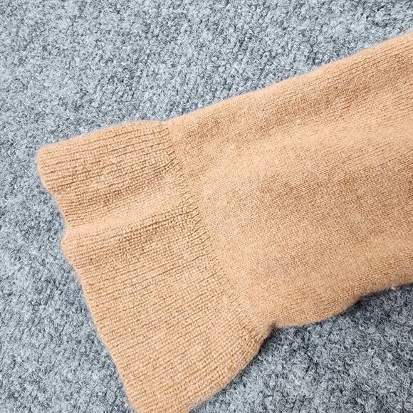 Lands End 100% Cashmere Brown Tan Sweater Bell Sleeve Crew Neck XS 2-4 - Picture 3 of 10